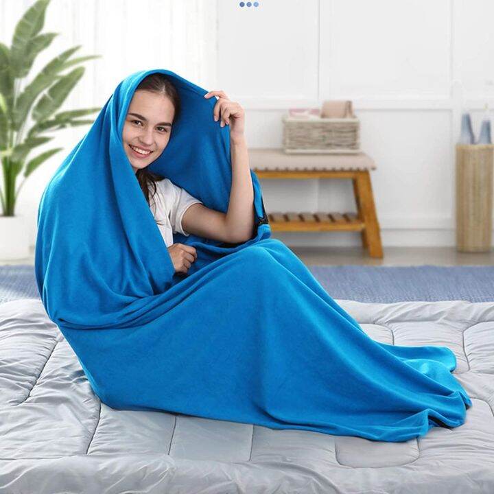 ผ้าห่มผ้าฟรีส-โพลีเอสเตอร์-100-fleece-blanket-sleeping-bag