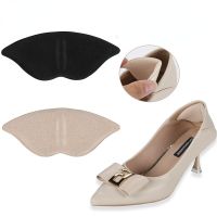 2pcs Suede Insoles Patch Heel Pads High Heel Adjustable Size Antiwear Feet Pad Cushion Insert Insole Heel Protector Back Sticker Shoes Accessories