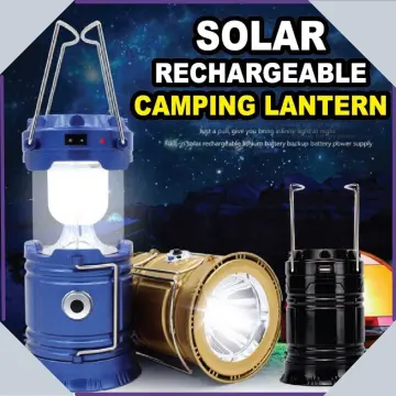 Solar Rechargeable,LED Camping Lantern, Suitable Survival Kits for  Hurricane, Emergency Light for Storm, Outdoor Portable Lanterns, Black