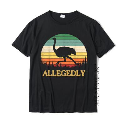 Funny Allegedly Ostrich Gift Flightless Birt Lovers T-Shirt Fitted Comics Tshirts Cotton Men Tops &amp;Amp; Tees Normal