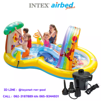 Intex ส่งฟรี สระน้ำสไลเดอร์ หมีพูห์ 2.82x1.73x1.07 ม. รุ่น 57136 + ที่สูบลมไฟฟ้า (สูบลมเข้า/ดูดลมออก)