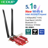 EDUP EP-9636GS 3000M Dual Band 802.11AX Wifi 6 AX200 PCI-e PCI Express การ์ดเครือข่ายบลูทูธ5.1 PCI Wifi Adapter สำหรับ Windows