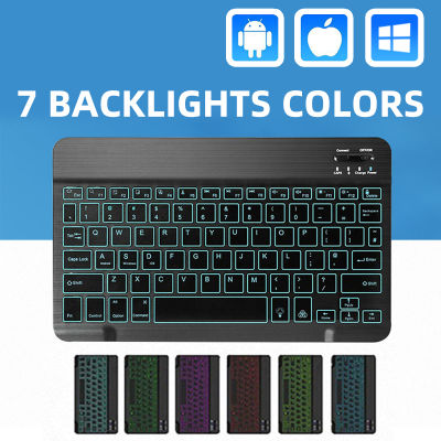 Bluetooth Keyboard for Ipad Mobile Phone Tablet External Wireless Keypad Ultra-thin 7 Color Luminous Portable Backlight Keyboard