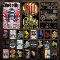 Road Killers Choppers ป้ายโลหะรถจักรยานยนต์ตกแต่งแผ่นดีบุกรถจักรยานยนต์ Vintage Plaque Iron ภาพวาด Wall Decor