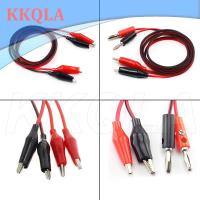 QKKQLA DIY Clip Test Lead Alligator Clips to 4mm Banana Test Lead Cable Double Alligator Head Crocodile Clip Roach Electrical Wire