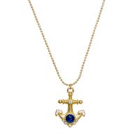 Westwood Vivian  Bridge Captain  Retro Moonstone Anchor Pendant Commuter Clavicle Chain Womens Summer s925 Silver Necklace ins Niche