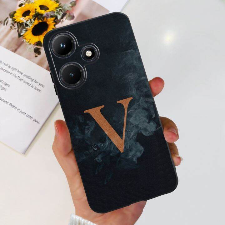 เคสสำหรับ-infinix-hot-30i-hot-30-i-nfc-ลายตัวอักษรหรูหราเคสสีดำซิลิโคนนิ่มแบบมืออาชีพสำหรับ-infinix-ฝา-x669-hot30i
