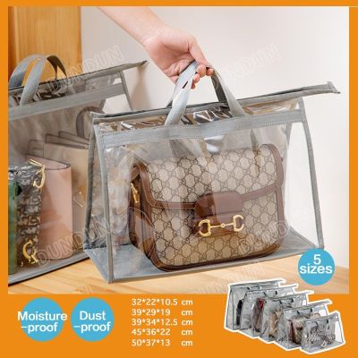 ﹊ PVC Transparent Dust Bag Women Purse Handbag Dust Cover with Zipper For Dust Moisture Proof Hanging Storage Bag Sling Bag Protector Travel Organizer