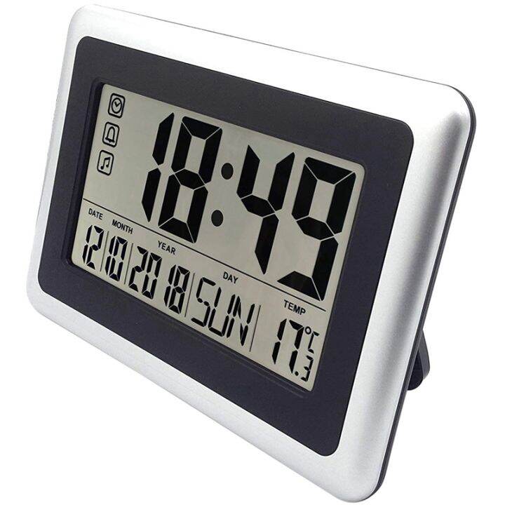 Large Display Digital Wall Clock,Silent Desk Shelf Clocks Battery