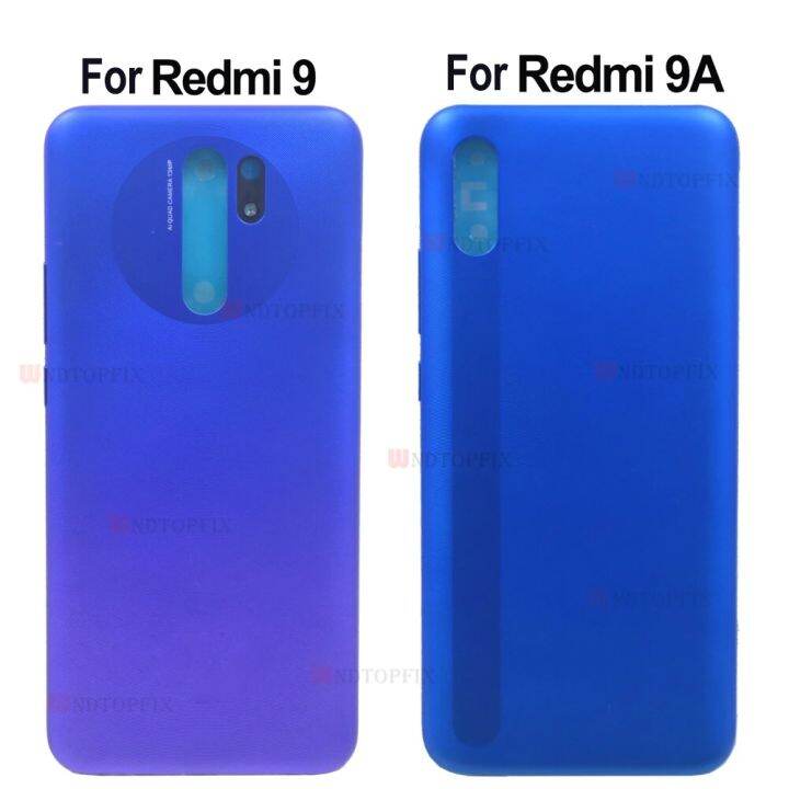 for-xiaomi-redmi-9-9a-battery-cover-panel-rear-door-housing-case-with-adhesive-for-redmi-9-back-glass-for-redmi-9a-battery-cover