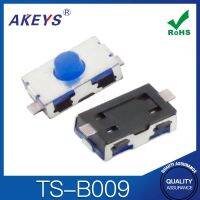 20PCS TS-B009 Vertical Patch Touch Switch 2 feet 3.8*6 Vertical Closed Blue Round Head Key Connector