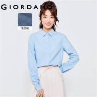 HOT”Giordanoผู้หญิง เสื้อเชิ้ตแขนยาวผ้าสักหลาดผ้าฝ้าย Free Shipping 13342808