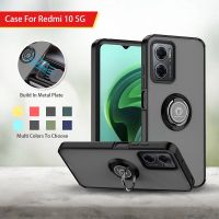 Case สำหรับ Redmi 10 5G Redmi10 Redme 2022 Xiaomi Mi โทรศัพท์ปลอกปกหลังกันกระแทกกันชนยืนที่วางแหวนยึดเคลือบใสนุ่มลายขอบ