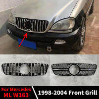 Diamond GT กันชนหน้า Inlet Grille Grill Hood Grid ตาข่ายสำหรับ Mercedes ML W163 Benz M ML320 ML350 1998-2004 Tuning อุปกรณ์เสริม