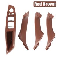 4PCS Left Hand Drive LHD For BMW 5 series F10 F11 520 525 Red Wine Car Interior Door Handle Inner Panel Pull Trim Cover Armrest