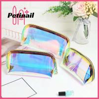 PETINAIL โปร่งใสกันน้ำผู้หญิงกระเป๋าเครื่องสำอาง PVC ความจุขนาดใหญ่ชั้นวางเครื่องสำอางกระเป๋าผู้หญิง Tas Jeli กล่องเครื่องสําอาง