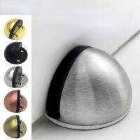 Stainless Steel Magnetic Door Stopper Dual Catch No Punching Door Bumper Wedge Wall Door Stopper Mounted Nail-free Door Stops Decorative Door Stops