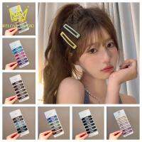 SDSFD 6pcs/set ฟรอสติ้ง ปิ่นปักผมทรงสี่เหลี่ยมผืนผ้า โลหะสำหรับตกแต่ง สไตล์เกาหลีแบบ Barrettes เรขาคณิต เรโทร รูปทรงเรขาคณิต สำหรับผู้หญิง