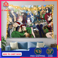 Fairy Tail Ins พื้นหลังผ้าแขวนอะนิเมะ Wall Tapestry โซฟาห้องข้างเตียงพื้นหลังตกแต่ง Flannel