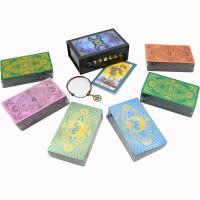 New23 New Mysterious Gold Foil Tarot PVC Table Game Color Divination Card Box Gold-Plated Waterproof Gift Belt Instructions