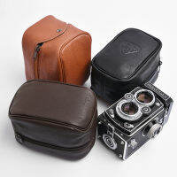 งานฝีมือภาพหนังแท้ Cowhide กระเป๋าร่างกายกล่องกรณีสำหรับ Rolleiflex Rolleideord ป้องกันกล้องแขนปกเชลล์