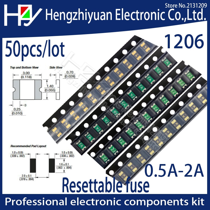 50PCS 6V 0.5A 500MA SMD Resettable Fuse 0805 2mm×1.2mm 