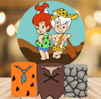 Flintstones Pebbles Bambam Backdrop for Birthday Party Baby Shower Decorations Invitations Banner Wall Decor Photo Booth