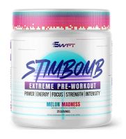 SWFT STIMBOMB (MELON MADNESS) EXTREME PRE-WORKOUT POWER ENERGY FOCUS STRENGTH HIGH STIM PREWORKOUT Powerful Energy Focus 400mg of caffeine เพิ่มพลัง