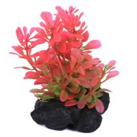 Aquarium decorative aquarium rockery Water grass landscape simulation rose Red