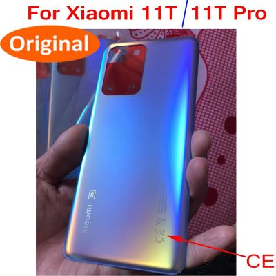 Original 6.67" Battery Back Glass Cover For Xiaomi 11T 21081111RG 11TPro Rear Housing Door Case Lid Mi11T Pro with Camera Lens Replacement Parts