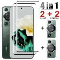 ๑ 4in1 Tempered Glass For Huawei P60 Pro Camera Lens Screen Protector Film For Huawei P60 P60 Pro P60 Art Protective Glass