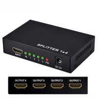 HDMI-compatible Splitter HDCP 1 in 4 out Power Signal Amplifier 1x4 Audio Spliter Switch HD Converter Adapter Adapters