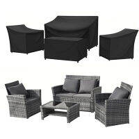 ผ้าคลุมเฟอร์นิเจอร์ Wisteria Lane Patio 4ชิ้นกันน้ำและ Heavy Duty Garden Furniture Cover Set Waterproof