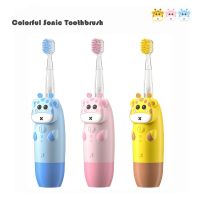 HOKDS For 3-12 Ages Childrens Sonic Electric Toothbrush Battery Colorful LED Sonic Kids Tooth Brush Smart Timer Brush Heads Gift J291