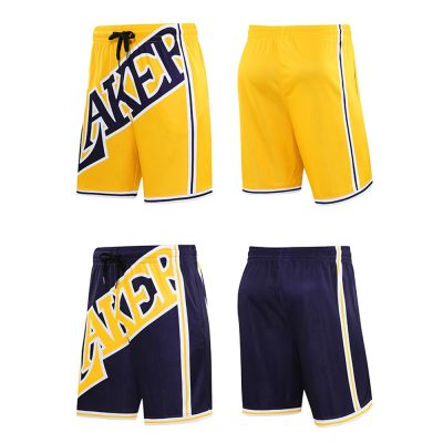 Trend NBA Shorts Los Angeles Lakers Basketball Shorts Quick Dry Breathable Loose Sports Training Running Pants