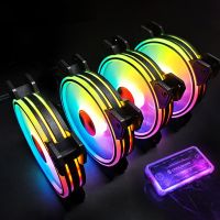 OKDEALS เครื่องระบายความร้อนระบายอากาศ RGB เรืองแสงพัดลมเคสคอมพิวเตอร์พัดลมหม้อน้ำระบายความร้อนพัดลมระบายความร้อน