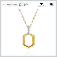 Gemondo จี้ทองคำ 9K ประดับเพชร (DIAMOND) รูปทรงเฮกซ์บาร์ (ไม่รวมสร้อย) :  จี้ทอง จี้เพชร