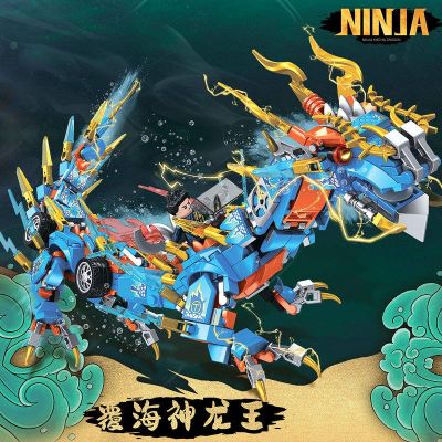 Phantom Ninja Lego Building Blocks Jay Thunder Dragon EVO Mech Toy Qinglong Holy Beast Chariot Boys 6-12 Years Old 【AUG】