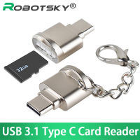 USB Type C Card Reader USB3.1 Type-C OTG Adapter รองรับ Micro SD TF Memory Card Reader พร้อมโซ่สำหรับ Samsung Galaxy