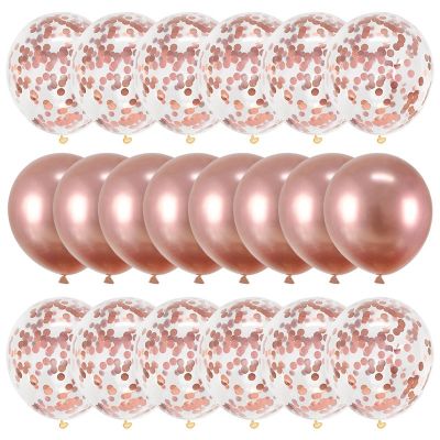 20Pcs Rose Gold Balloon Set Confetti Metallic Balloons Birthday Party Wedding Decoration Anniversary Globals Baby Shower Balloon Balloons