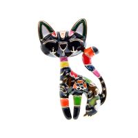 CINDY XIANG New Arrival Cute Enamel Paint Cat Brooch Unisex Women And Men Pin Animal Design Fashion Jewelry 2 Colors