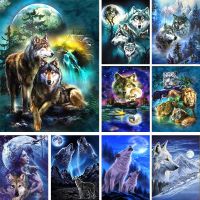 【CC】 And Wolf Embroidery 11CT Kits Needlework Set Cotton Thread Printed Canvas Decoration Sale