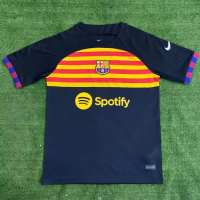 เสื้อเจอร์ซีย์ Barcelona วอร์มอัพสำหรับผู้ชาย,เทรนนิ่งบาร์เซโลนาเสื้อยืดแขนสั้นชุดกีฬาฤดูร้อนแฟนชุดฟุตบอล