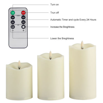 Remote Control LED Flameless Candle Lights 3PcsSet New Year Candles Battery Powered Led Tea Lights Easter Candle With Packaging