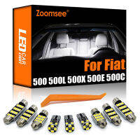 Zoomsee ภายใน LED สำหรับ Fiat 500 500X 500E 500C 2007-2018 Canbus ยานพาหนะหลอดไฟโดมแผนที่อ่านประตูแสงอัตโนมัติโคมไฟชิ้นส่วน