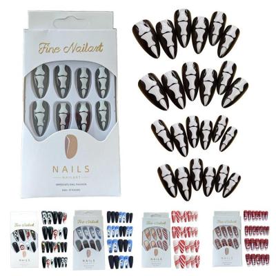 Press on Nails Press on Long Nails with Spider Pattern Halloween False Nails Various Sizes for Ball Wedding DIY Home Nail Art diplomatic