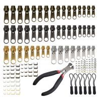 ◇ 197 Pieces Zipper Repair Kit Replacement Tent Zipper Pull 197 Pieces Bag Pull Tip Slider with Pliers