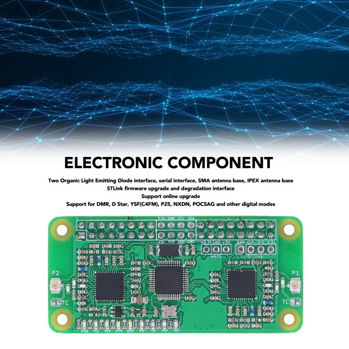 mmdvm-แผงฮอตสปอตโมดูลฮอตสปอตแบบดูเพล็กซ์เสาอากาศ-pcb-แบบคลาสสิกประหยัดพื้นที่สัญญาณที่เสถียรไร้การรบกวน2แถวไฟแอลอีดี20mw-พร้อมส่วนหัวของขาสำหรับ-diy