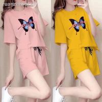 pyjamas women baju tidur wanita baju perempuan maternity pyjamas [ Lengan pendek + seluar pendek] piyama Pajama lengan pendek wanita musim panas dan musim panas wanita kartun Korea saman perkhidmatan rumah kasual