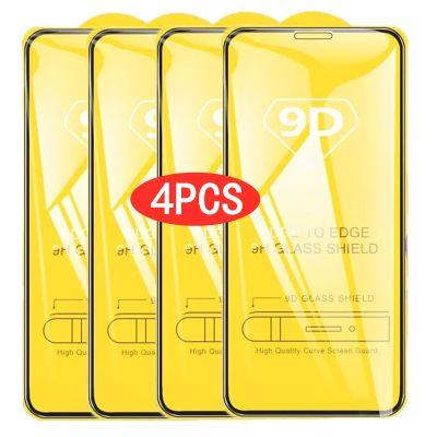2/4PCS 9D Screen Protector Tempered Glass for IPhone 14 Plus 13 12 11 Pro Max Protective Glass for IPhone X XR XS Max 7 8 Plus